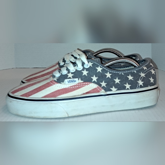 Vans Van Doren Flag Shoes Sneakers Unisex Mens Sz 7.5 Womens Sz 9 USA America - Picture 2 of 9